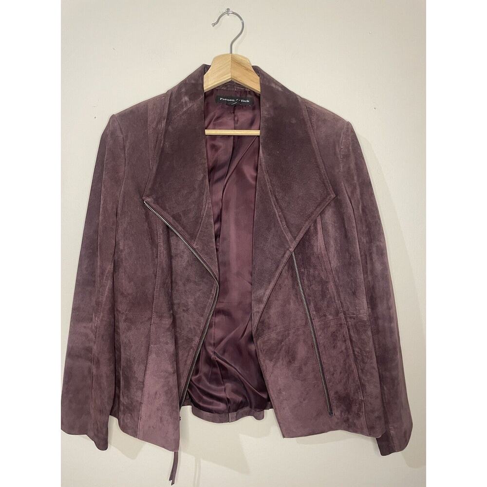 Women’s Suede Jacket Maroon Size Medium Burgundy